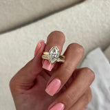 1.0 CT Pear Bezel Solitaire Lab Grown Diamond Bridal Set
