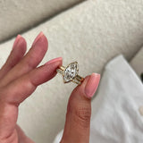 1.0 CT Pear Bezel Solitaire Lab Grown Diamond Bridal Set