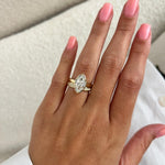 1.0 CT Pear Bezel Solitaire Lab Grown Diamond Bridal Set