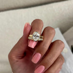 1.0 CT Pear Bezel Solitaire Lab Grown Diamond Bridal Set
