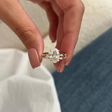 1.0 CT Pear Bezel Solitaire Lab Grown Diamond Bridal Set