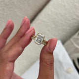 1.0 CT Pear Bezel Solitaire Lab Grown Diamond Bridal Set