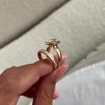 1.0 CT Pear Bezel Solitaire Lab Grown Diamond Bridal Set