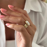 1.0 CT Pear Bezel Solitaire Lab Grown Diamond Bridal Set