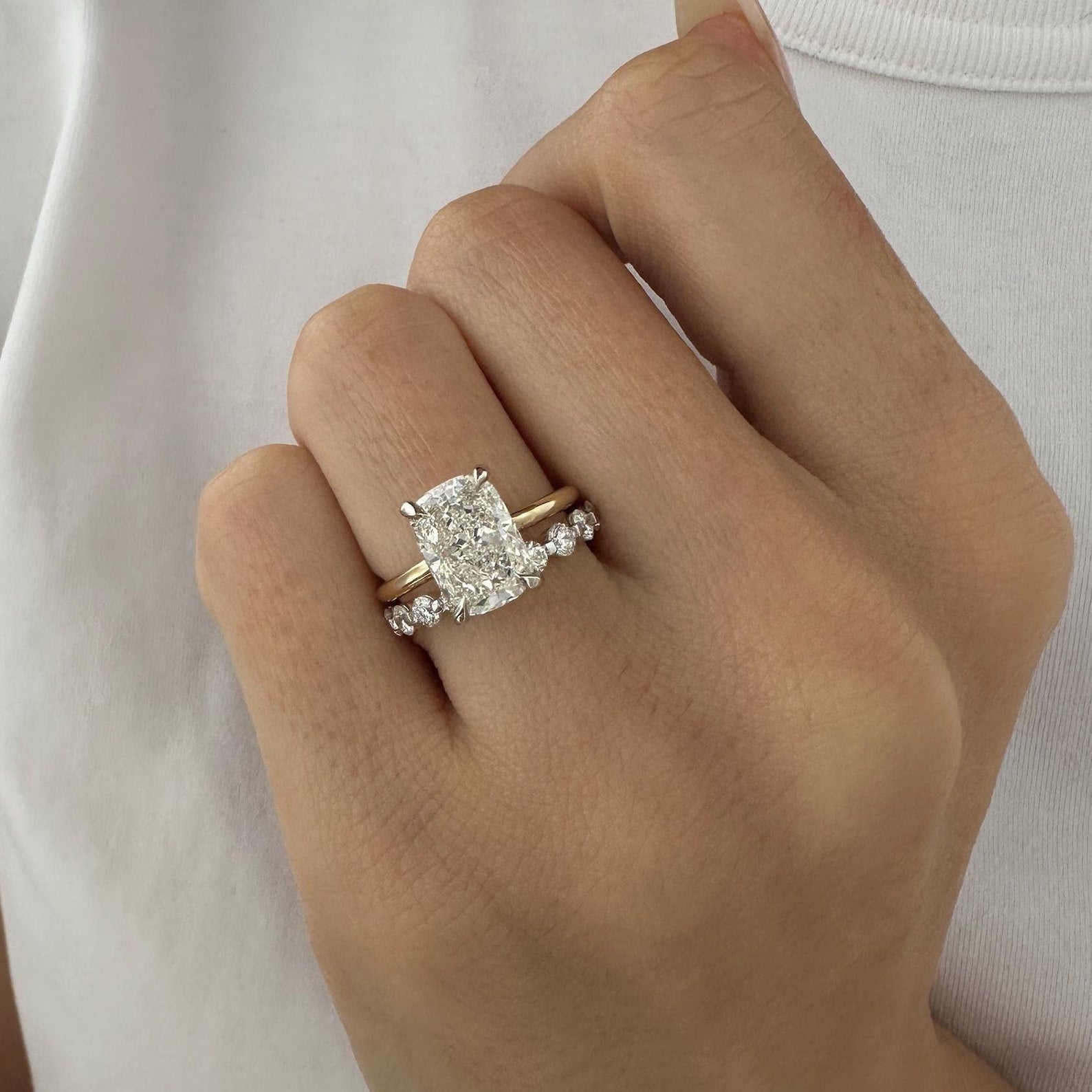 1.0 CT Pear Bezel Solitaire Lab Grown Diamond Bridal Set