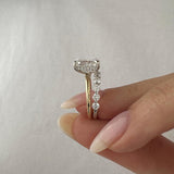1.0 CT Pear Bezel Solitaire Lab Grown Diamond Bridal Set