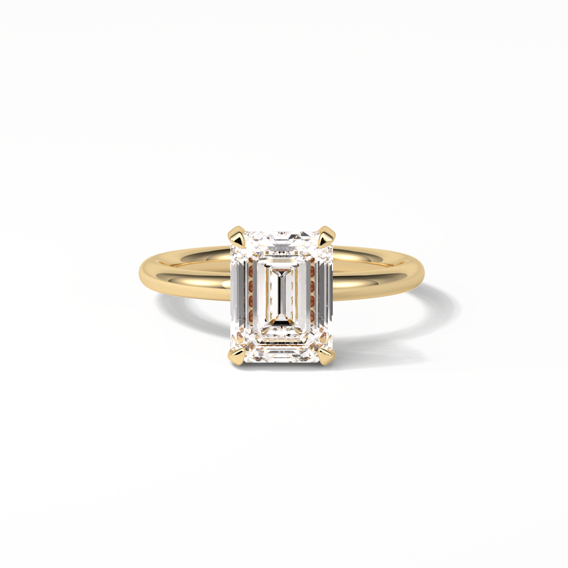 2.3 CT Emerald Cut Solitaire Moissanite Engagement Ring 8