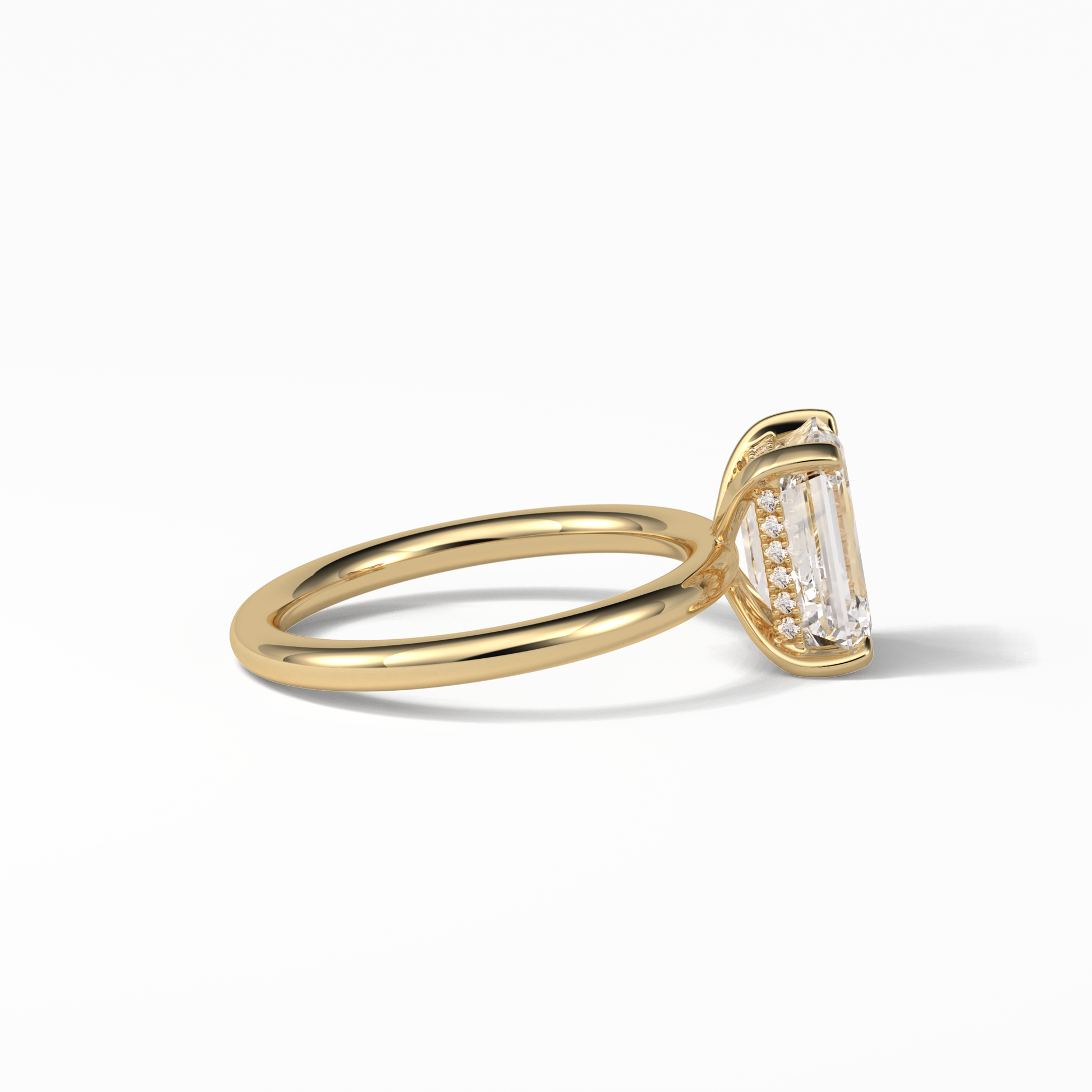2.3 CT Emerald Cut Solitaire Moissanite Engagement Ring 10