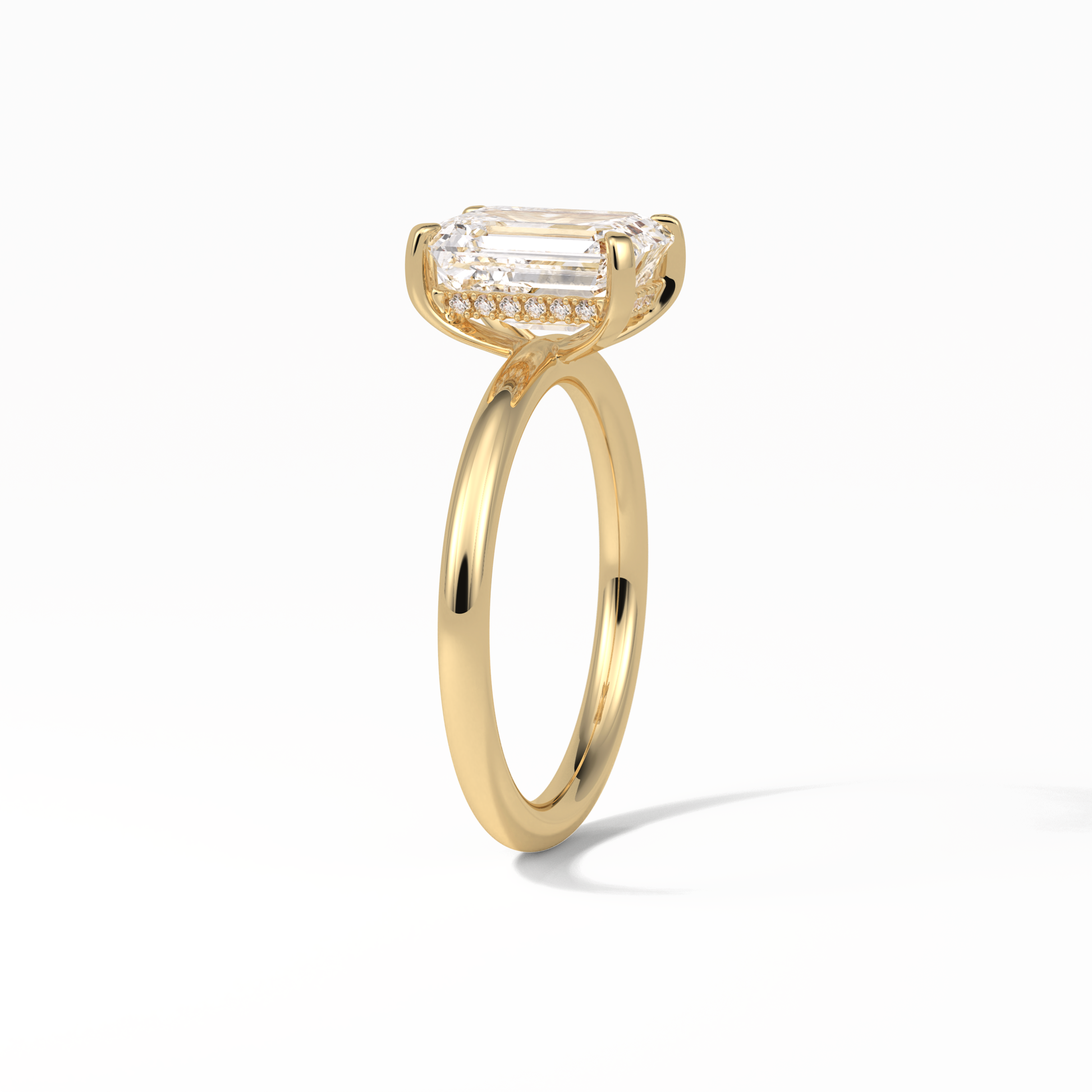2.3 CT Emerald Cut Solitaire Moissanite Engagement Ring 9