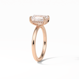 2.3 CT Emerald Cut Solitaire Moissanite Engagement Ring 18