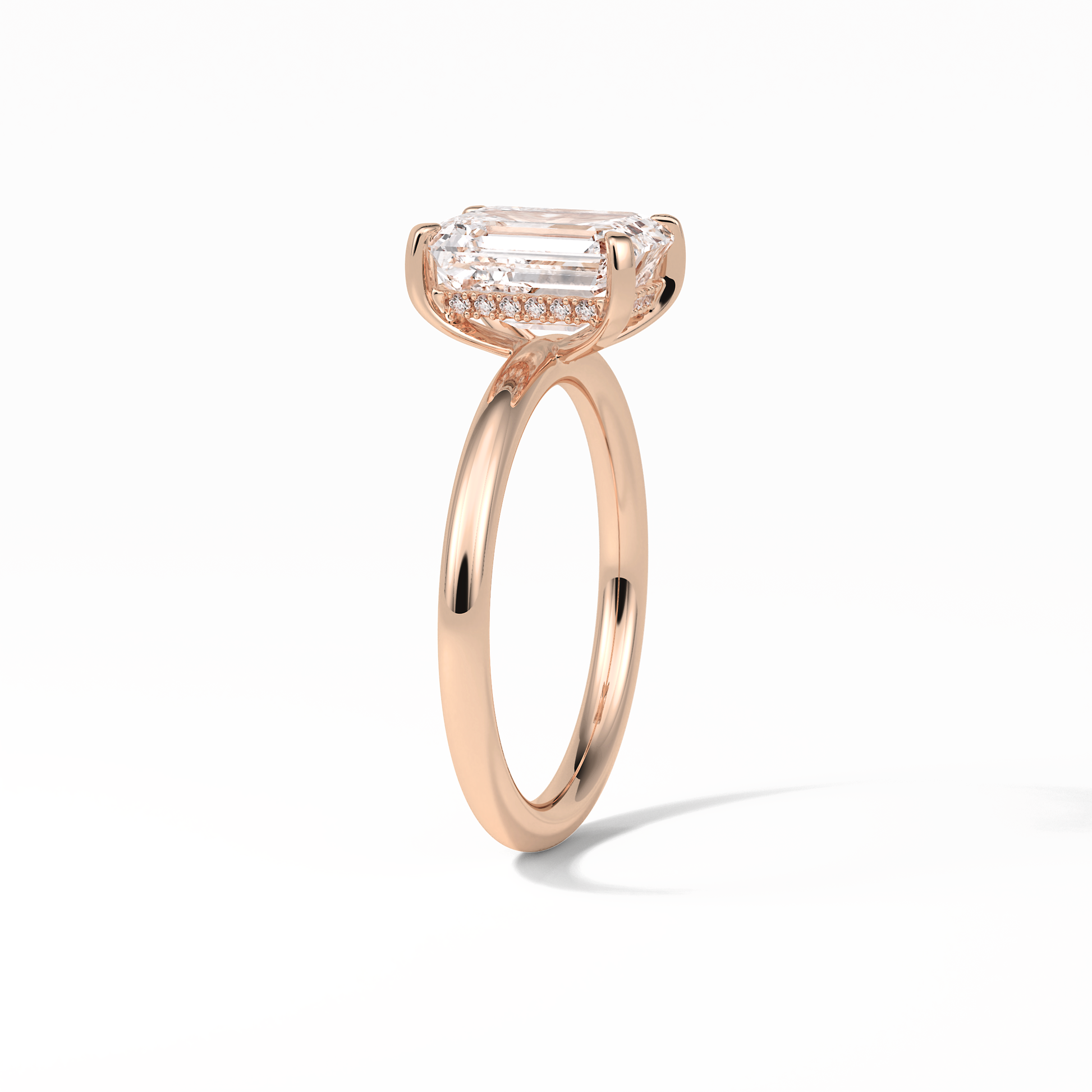 2.3 CT Emerald Cut Solitaire Moissanite Engagement Ring 18