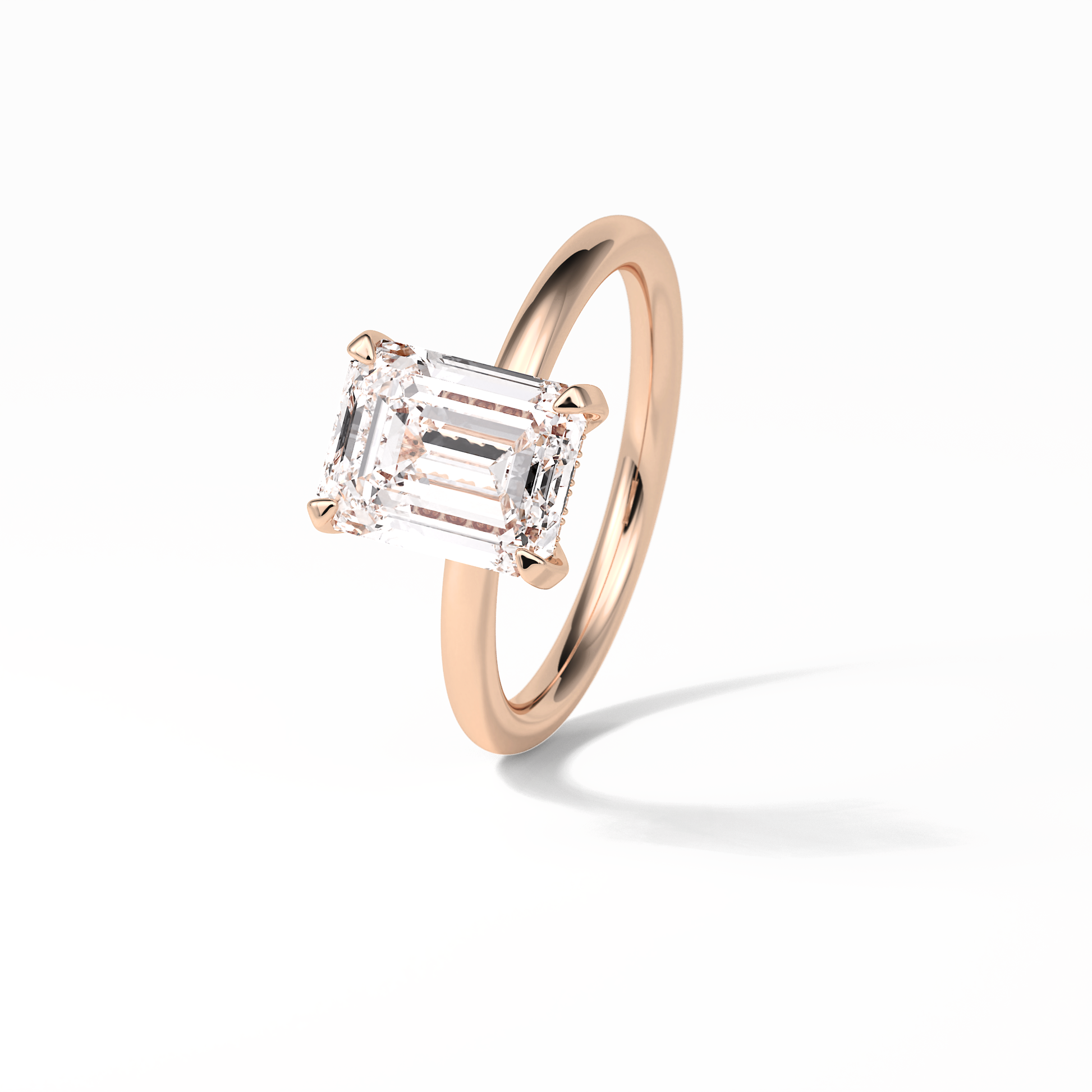 2.3 CT Emerald Cut Solitaire Moissanite Engagement Ring 16