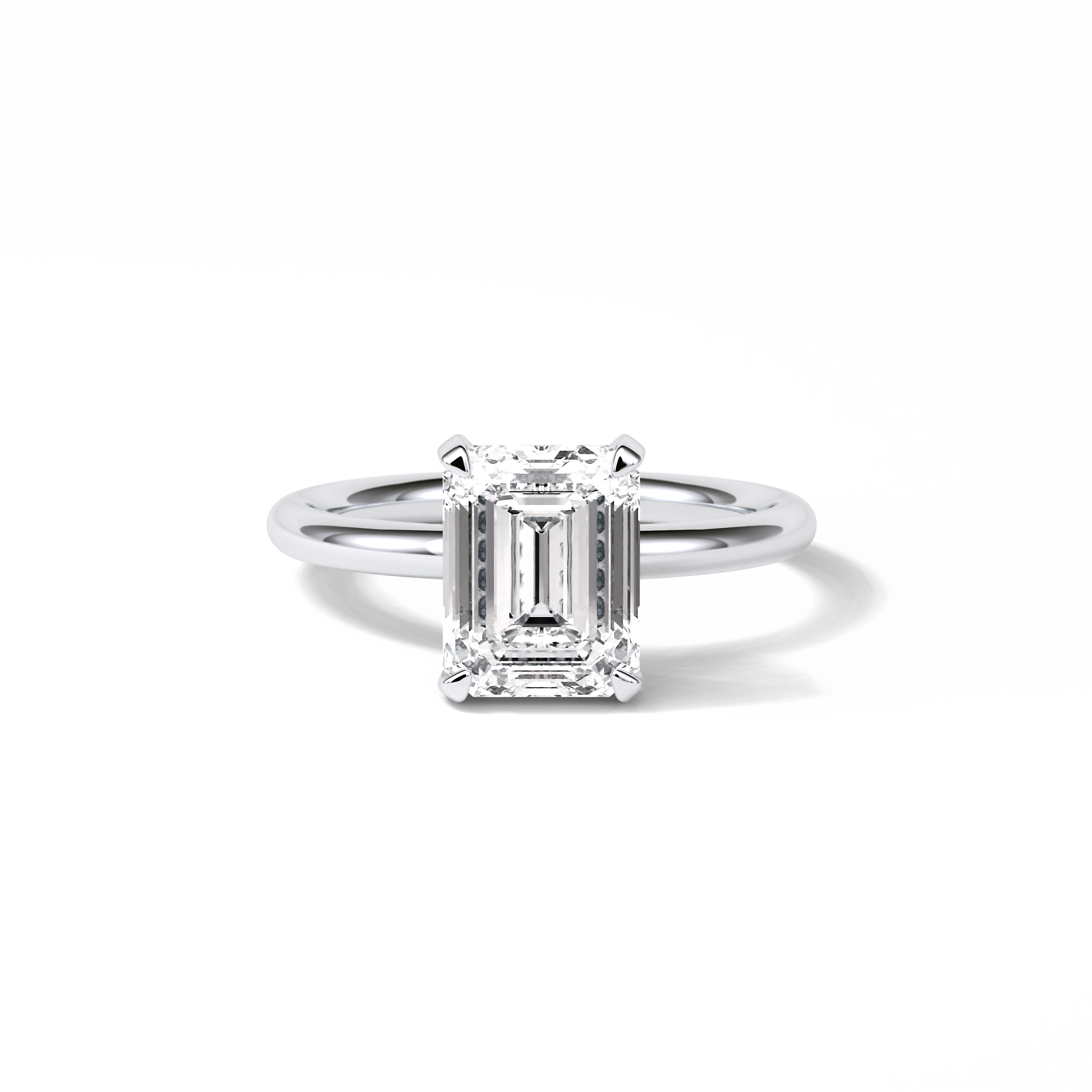 2.3 CT Emerald Cut Solitaire Moissanite Engagement Ring 1
