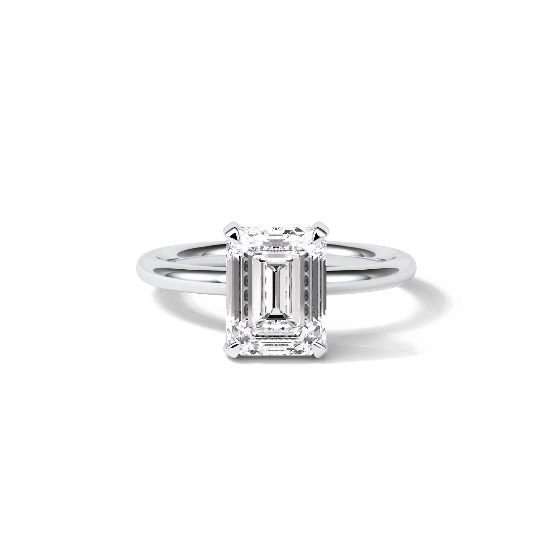 2.3 CT Emerald Cut Solitaire Moissanite Engagement Ring 1