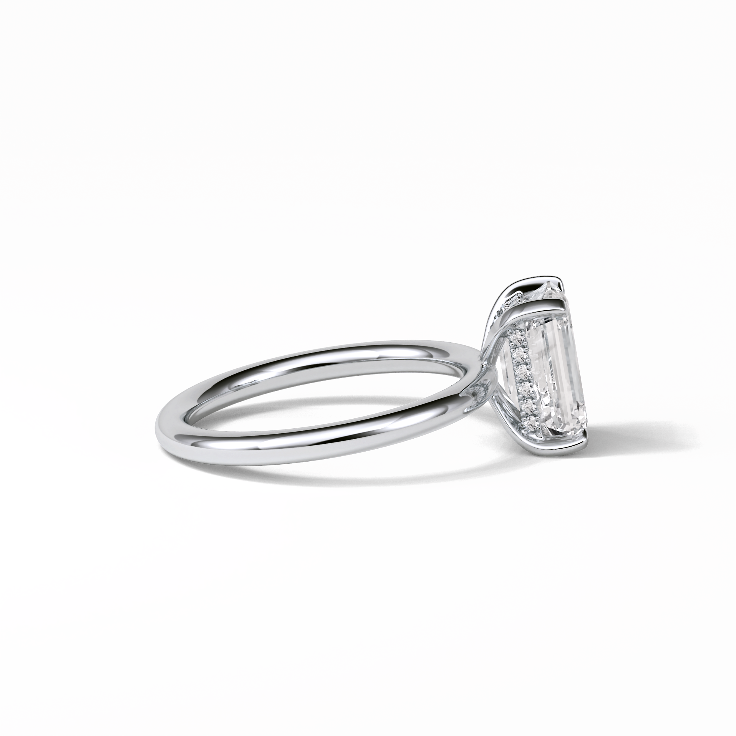 2.3 CT Emerald Cut Solitaire Moissanite Engagement Ring 2