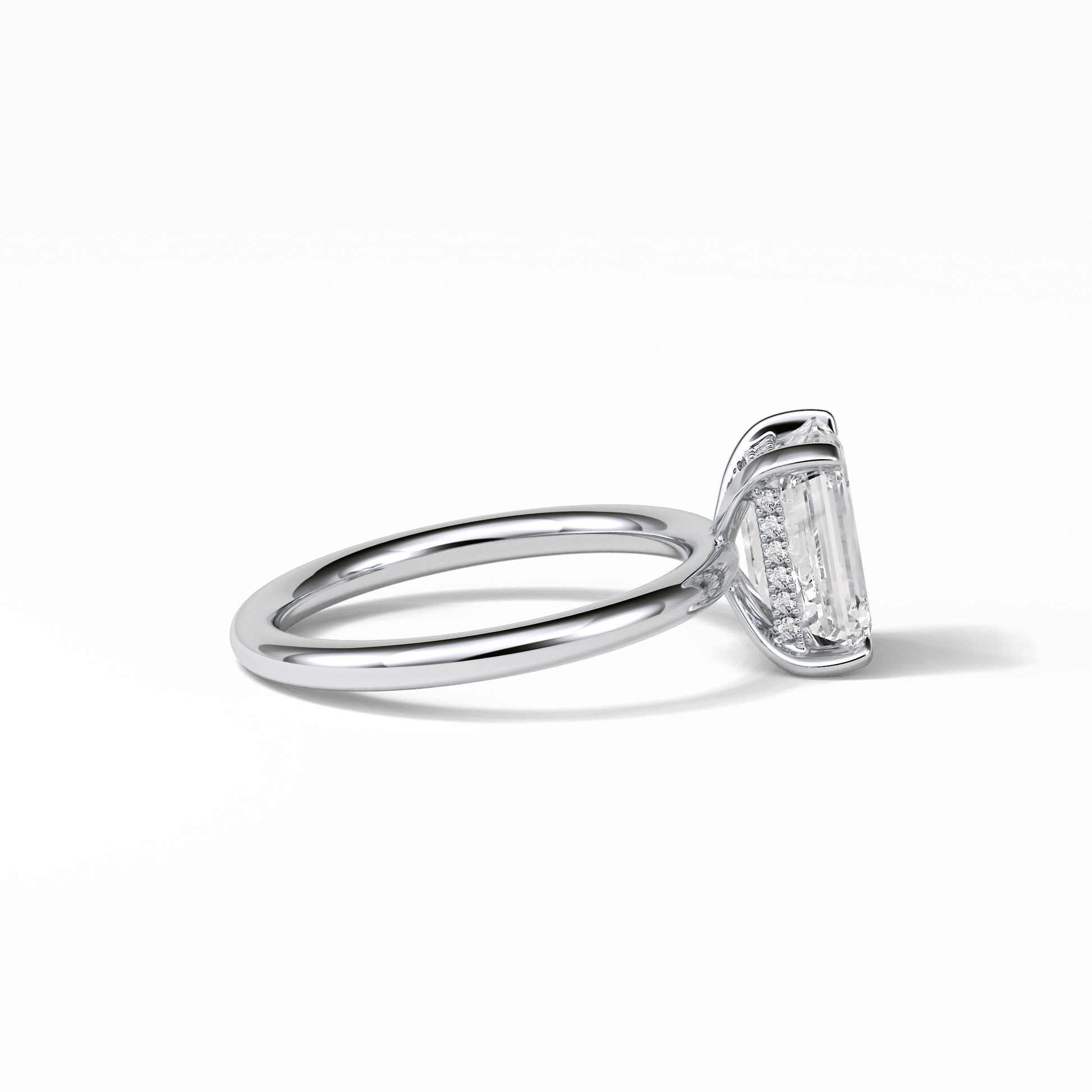 2.3 CT Emerald Cut Solitaire Moissanite Engagement Ring 2