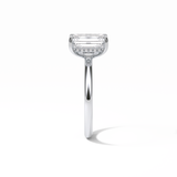 2.3 CT Emerald Cut Solitaire Moissanite Engagement Ring 4