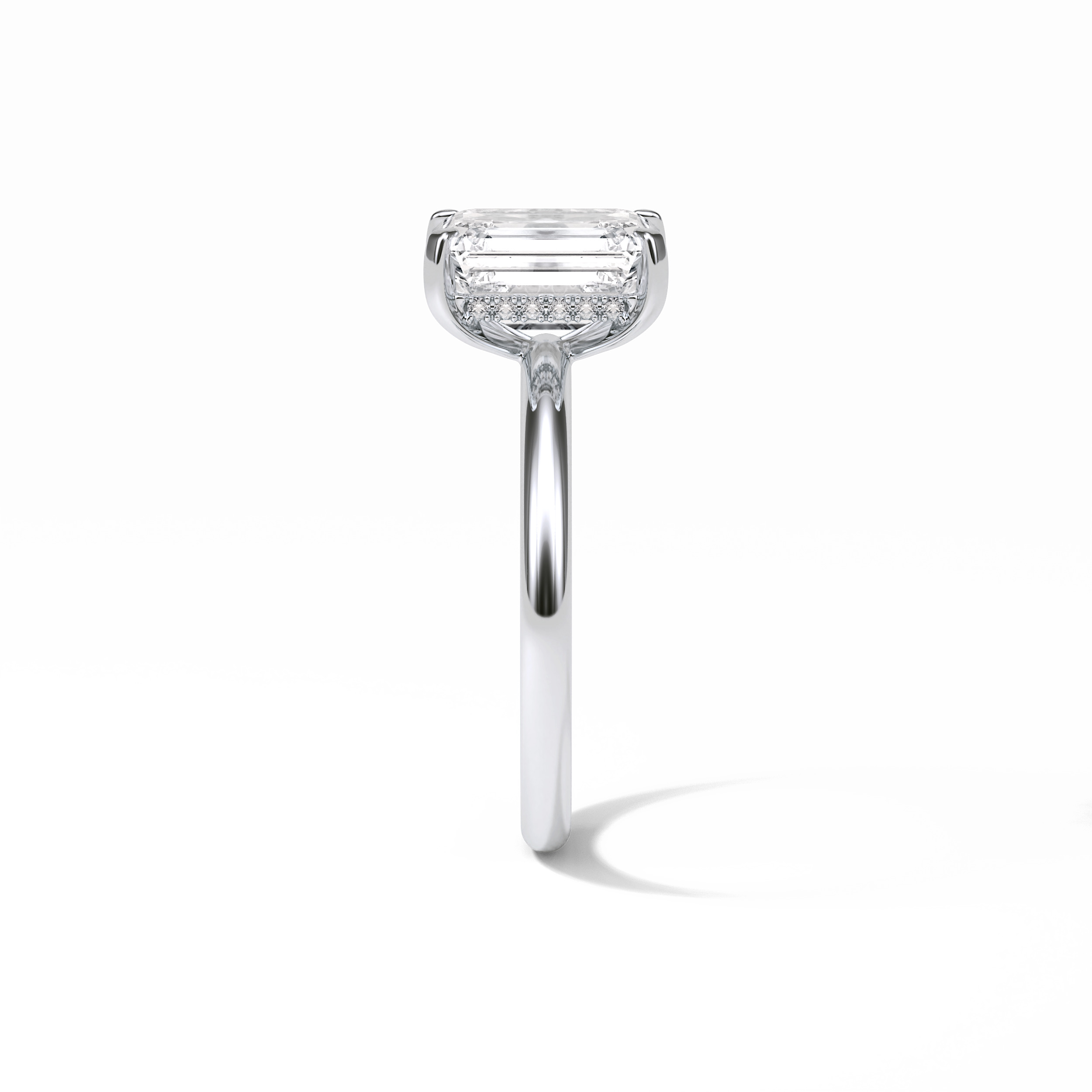 2.3 CT Emerald Cut Solitaire Moissanite Engagement Ring 4