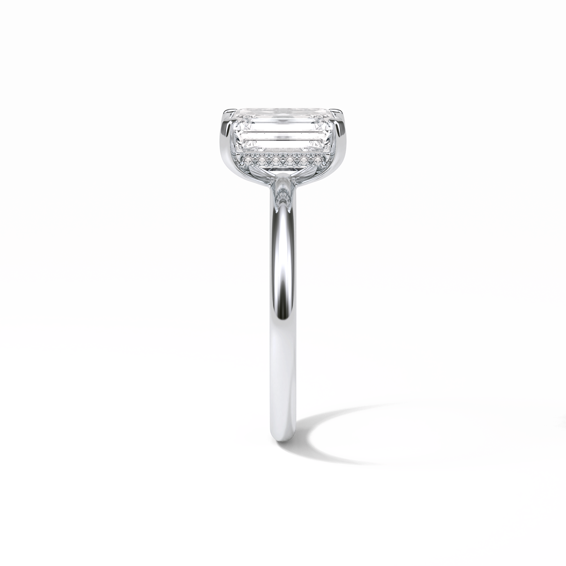 2.3 CT Emerald Cut Solitaire Moissanite Engagement Ring 4
