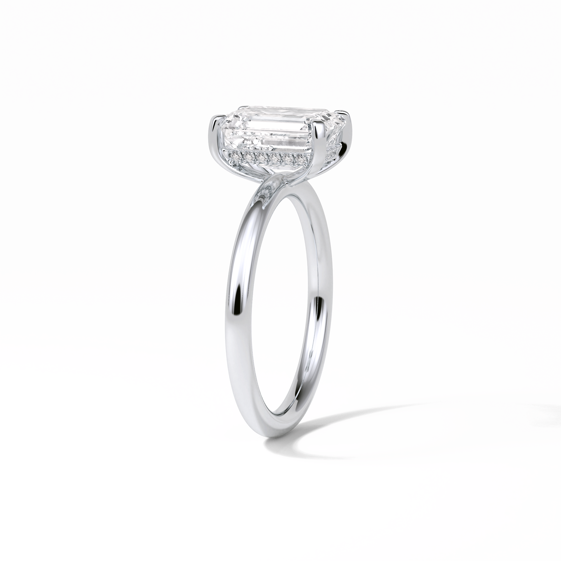 2.3 CT Emerald Cut Solitaire Moissanite Engagement Ring 5
