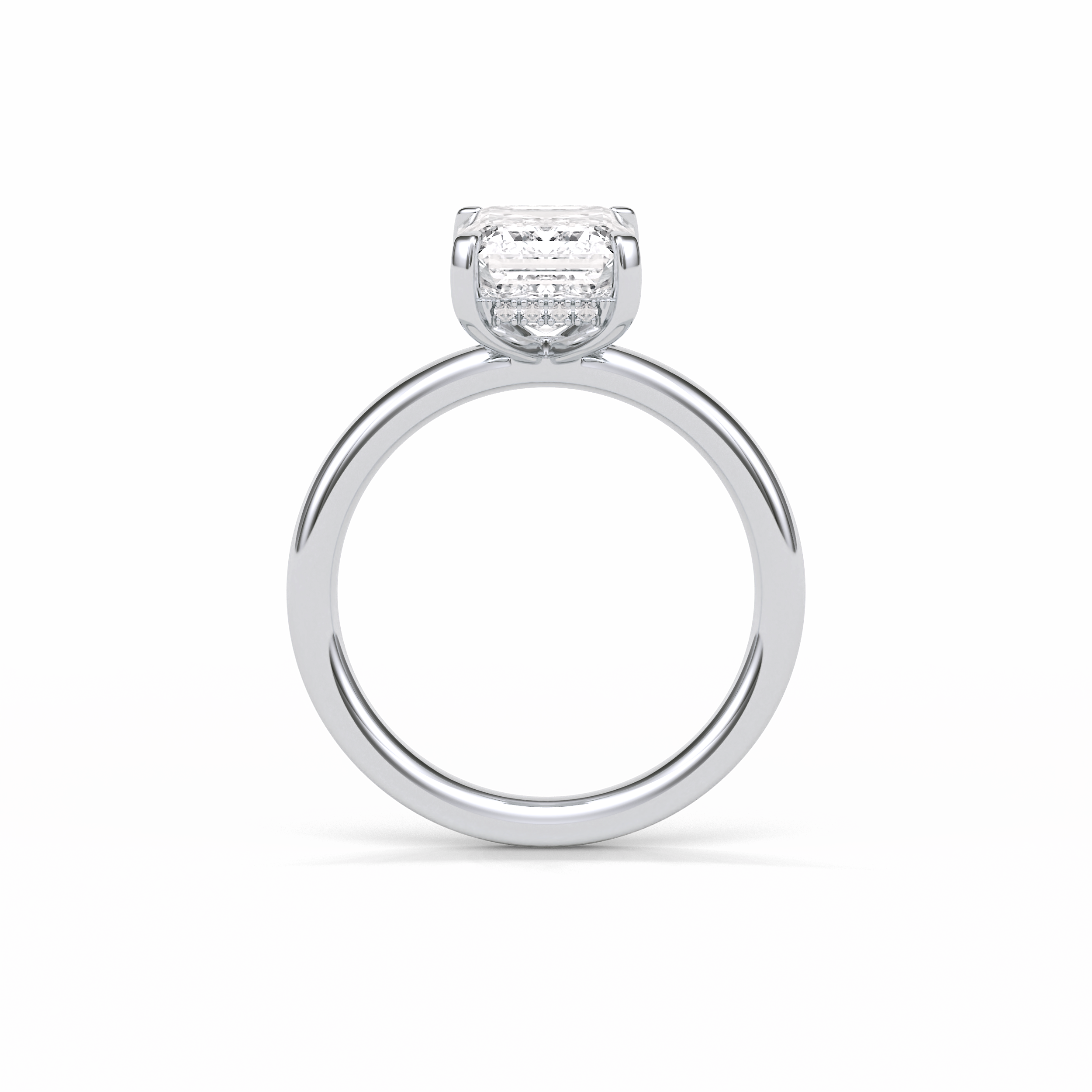 2.3 CT Emerald Cut Solitaire Moissanite Engagement Ring 7
