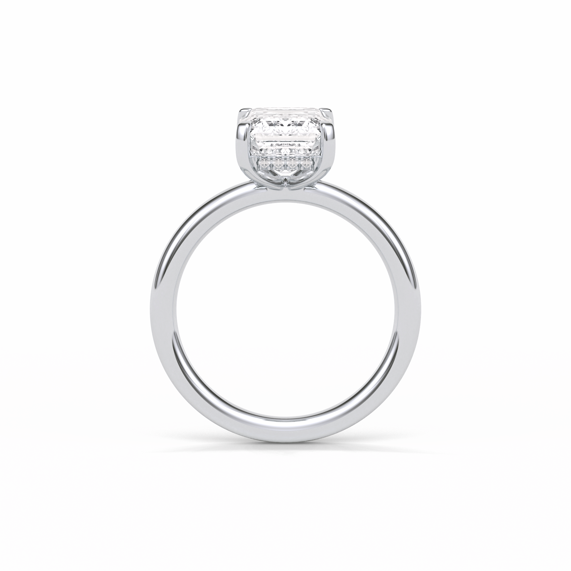 2.3 CT Emerald Cut Solitaire Moissanite Engagement Ring 7