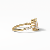 2.3 CT Emerald Cut Cluster Style Moissanite Engagement Ring 10