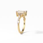 2.3 CT Emerald Cut Cluster Style Moissanite Engagement Ring 13