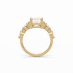 2.3 CT Emerald Cut Cluster Style Moissanite Engagement Ring 14