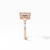 2.3 CT Emerald Cut Cluster Style Moissanite Engagement Ring 17