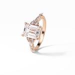 2.3 CT Emerald Cut Cluster Style Moissanite Engagement Ring 21