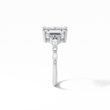 2.3 CT Emerald Cut Cluster Style Moissanite Engagement Ring 6