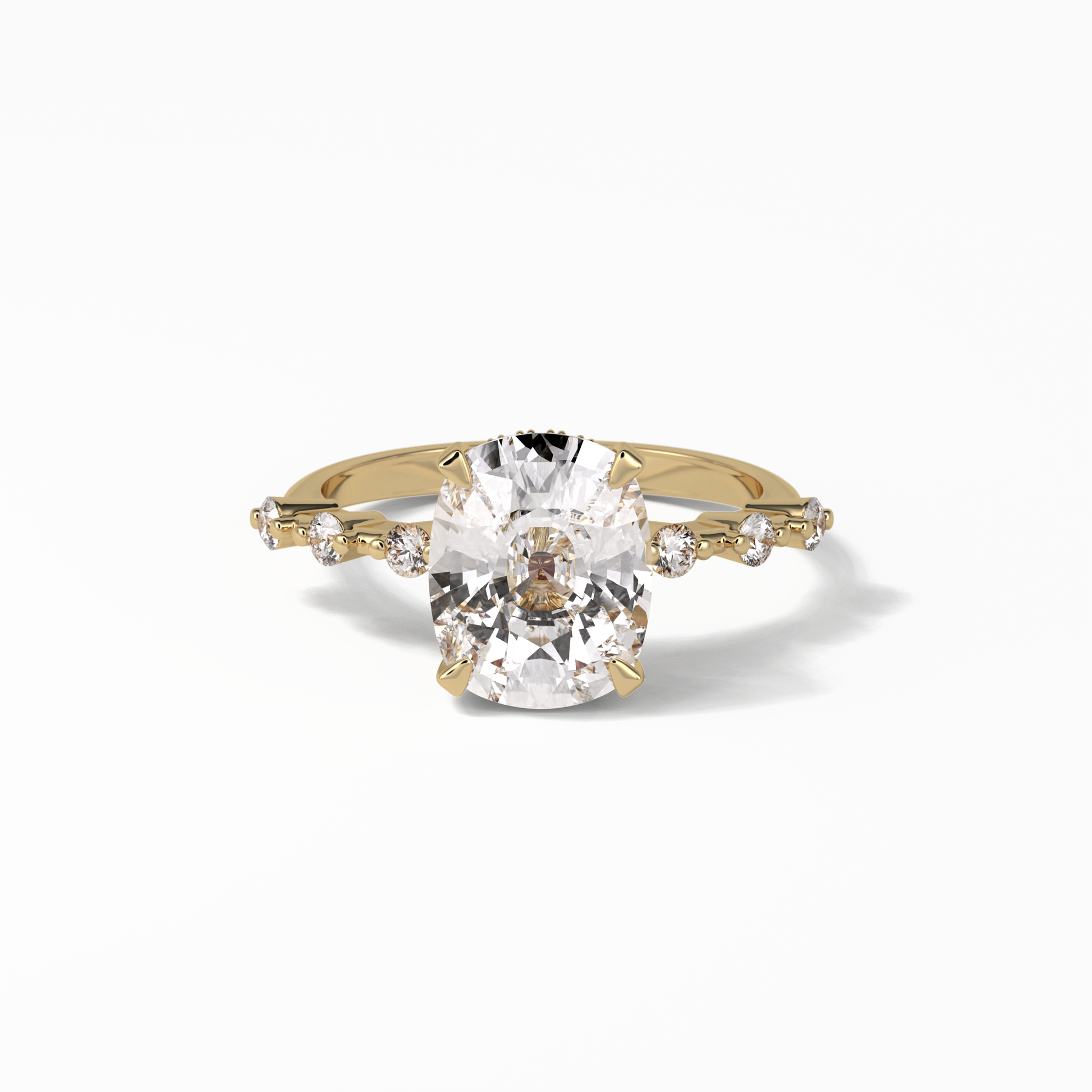 4.0 CT Cushion Cut Dainty Style Moissanite Engagement Ring 8