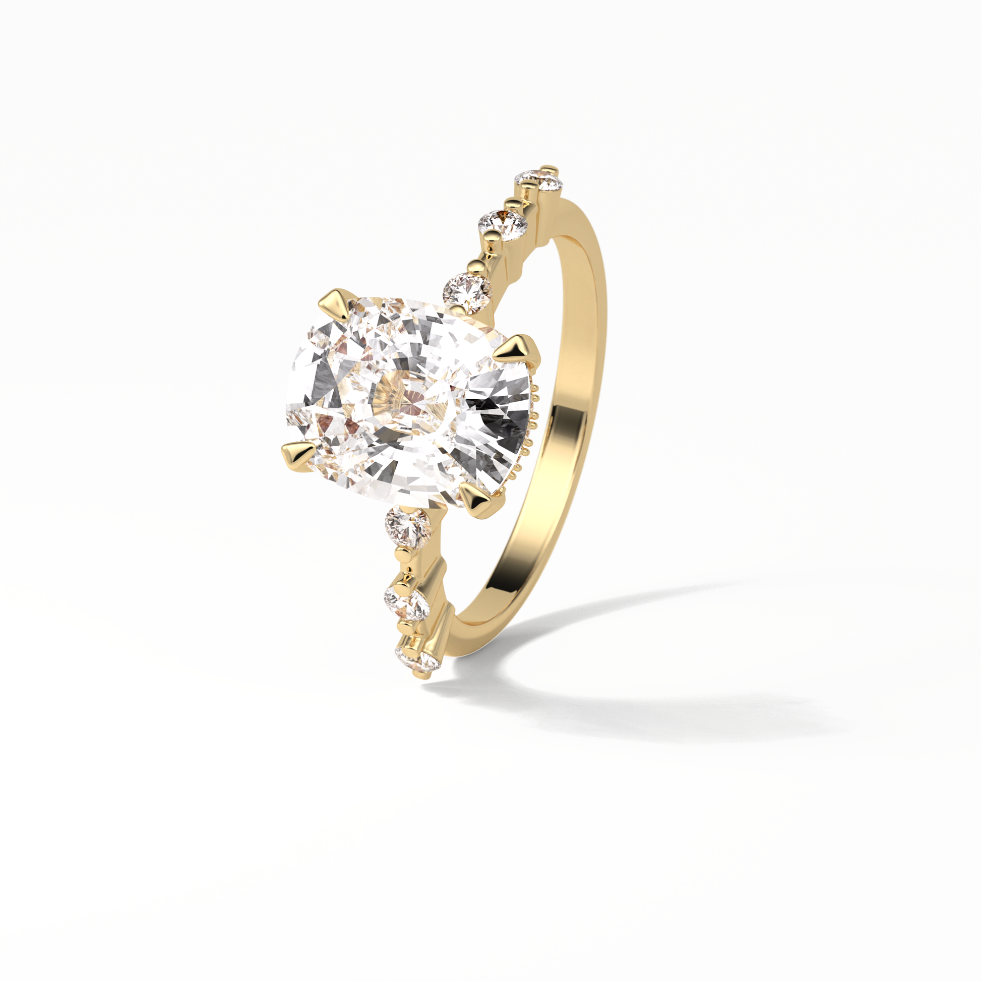 4.0 CT Cushion Cut Dainty Style Moissanite Engagement Ring 12