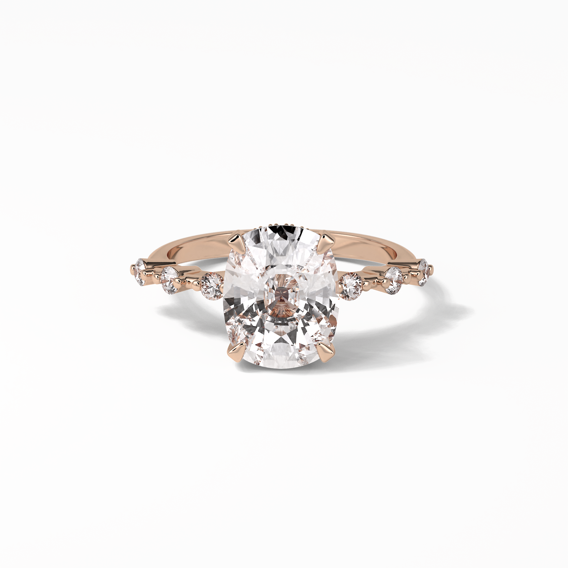 4.0 CT Cushion Cut Dainty Style Moissanite Engagement Ring 15