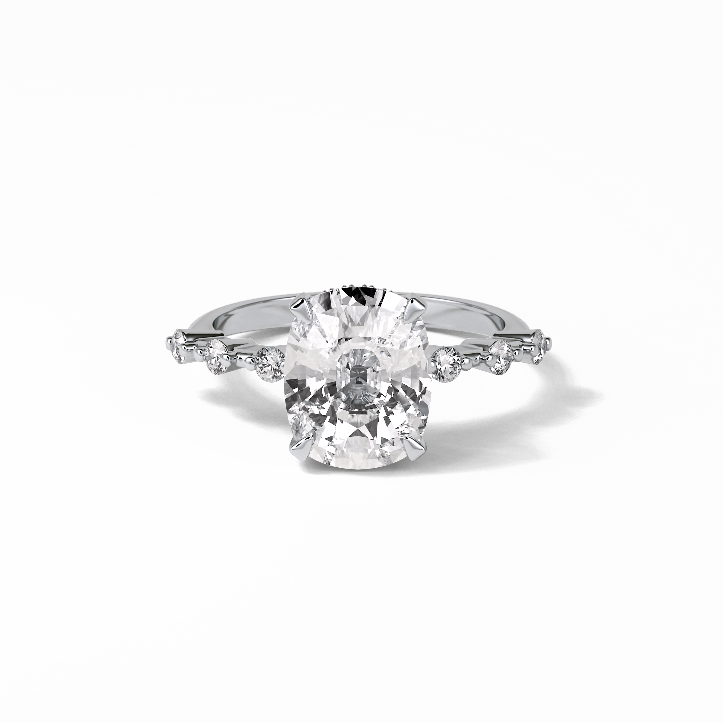 4.0 CT Cushion Cut Dainty Style Moissanite Engagement Ring 1