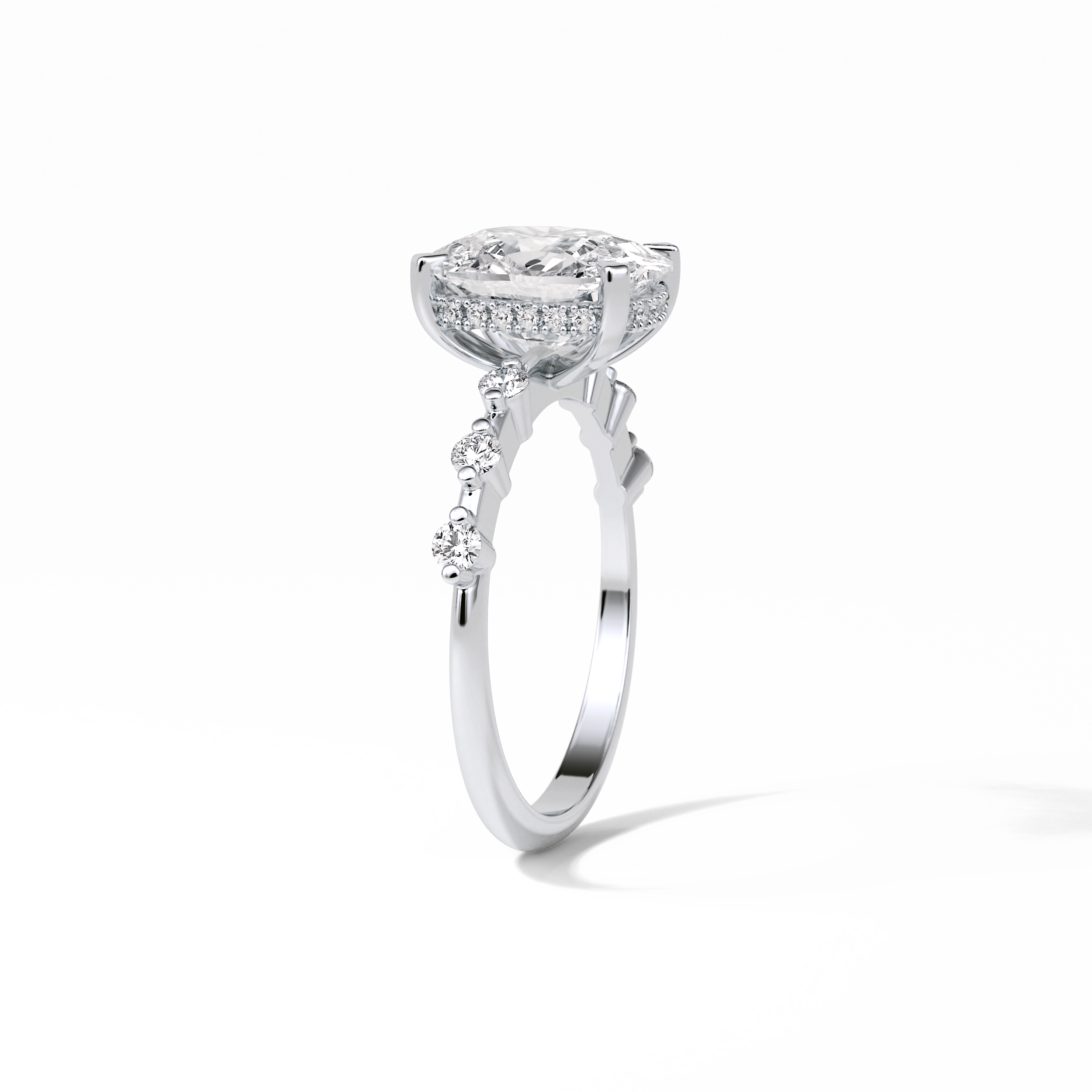 4.0 CT Cushion Cut Dainty Style Moissanite Engagement Ring 3