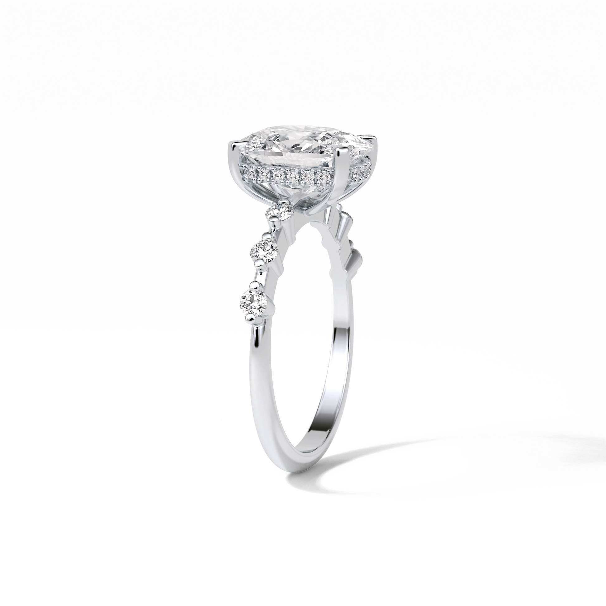 4.0 CT Cushion Cut Dainty Style Moissanite Engagement Ring 3