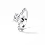4.0 CT Cushion Cut Dainty Style Moissanite Engagement Ring 4