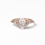 2.1 CT Oval Cut Cluster Style Moissanite Engagement Rings 14