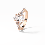 2.1 CT Oval Cut Cluster Style Moissanite Engagement Rings 13