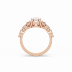 2.1 CT Oval Cut Cluster Style Moissanite Engagement Rings 8