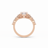 2.1 CT Oval Cut Cluster Style Moissanite Engagement Rings 8