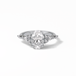 2.1 CT Oval Cut Cluster Style Moissanite Engagement Rings 1