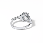 2.1 CT Oval Cut Cluster Style Moissanite Engagement Rings 6