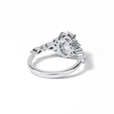 2.1 CT Oval Cut Cluster Style Moissanite Engagement Rings 6