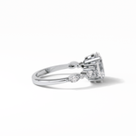 2.1 CT Oval Cut Cluster Style Moissanite Engagement Rings 4