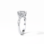 2.1 CT Oval Cut Cluster Style Moissanite Engagement Rings 2
