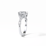 2.1 CT Oval Cut Cluster Style Moissanite Engagement Rings 2