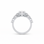 2.1 CT Oval Cut Cluster Style Moissanite Engagement Rings 7